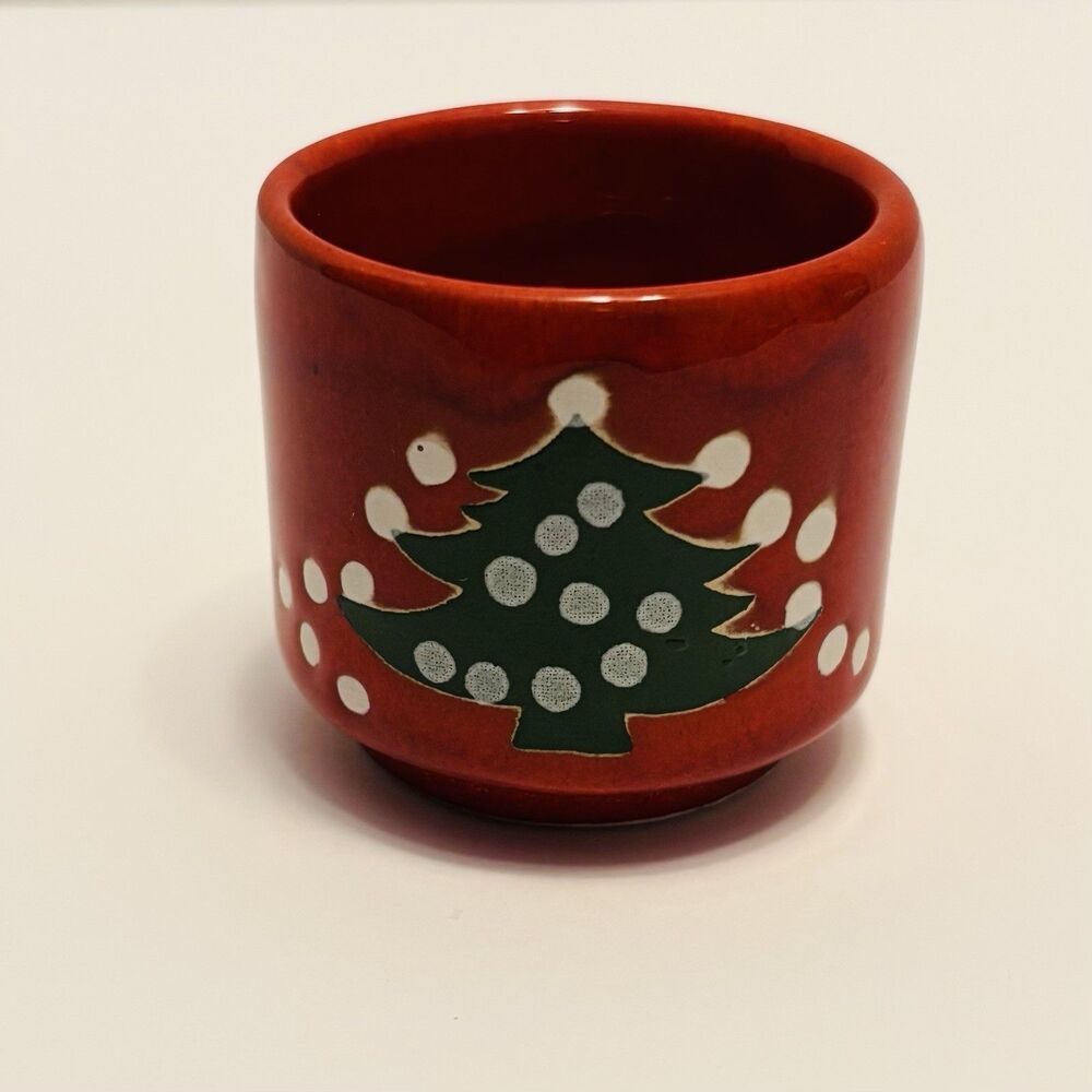 Waechtersbach Red Christmas Tree Taper Candle Holder Ceramic Germany Holiday VTG